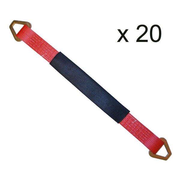 2" x 18" Axle Straps w/ Sleeve & D Rings, WLL: 3, 333 lbs., PK20